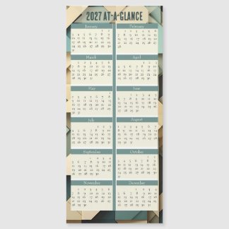 Calendario 2027 de un vistazo Tarjeta magnética