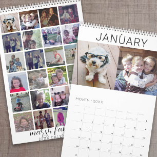 Calendario 2027 Familia Moderna 24 Fotos - minimalista blanco