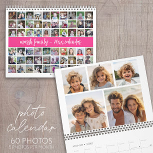 Calendario 2027 Familia Moderna 60 Foto - Rosa Brillante Pers