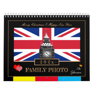 Calendario 2027 Feliz Año Nuevo, Bandera Británica, Big Ben R