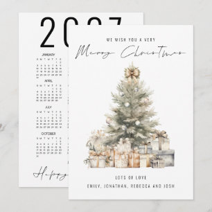 Calendario 2027 Feliz Navidad Árbol