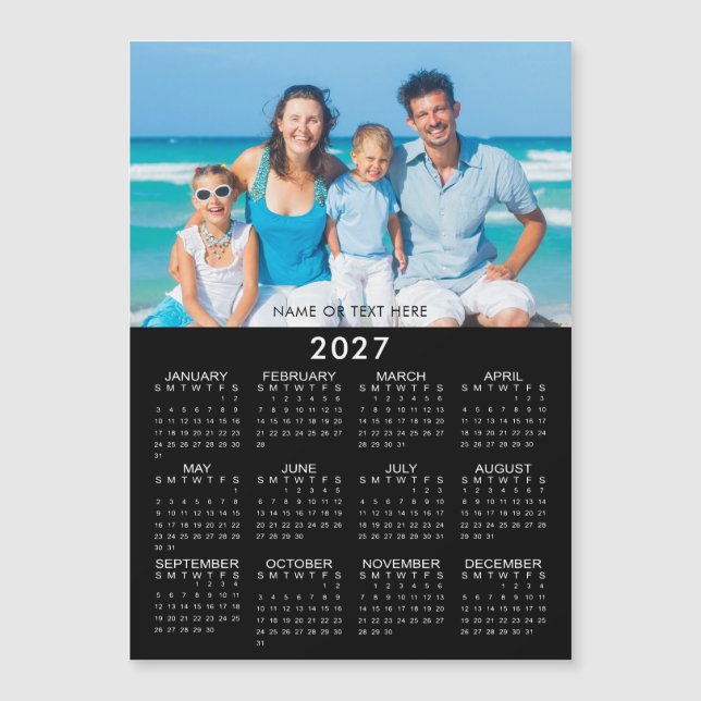 Calendario 2027 Foto Magnético Personalizado (Anverso)