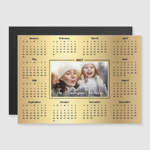 Calendario 2027 Foto Personalizada Hoja de Oro Imá