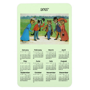 Calendario 2027 Gatos Louis Wain Imán Flexible