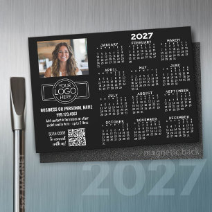 Calendario 2027 IMÁN - logo, Código QR, Foto NEGRO