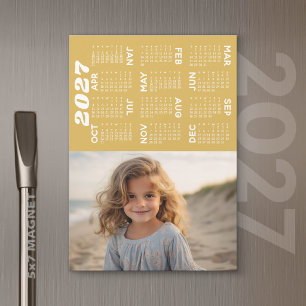 Calendario 2027: Imán minimalista moderno de foto