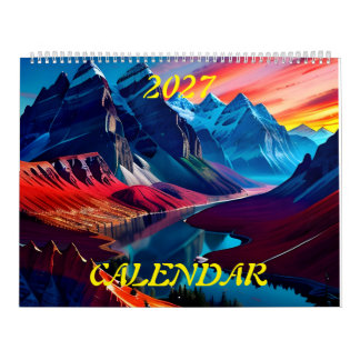 Calendario 2027 Increíble Hermoso Esplendor Paisajes Cuatro