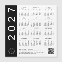 Calendario 2027 Logo de la empresa Código QR Texto