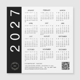 Calendario 2027 Logo de la empresa Código QR Texto