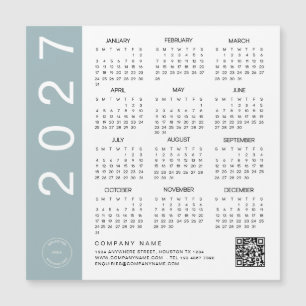 Calendario 2027 Logo de la empresa con borde azul 