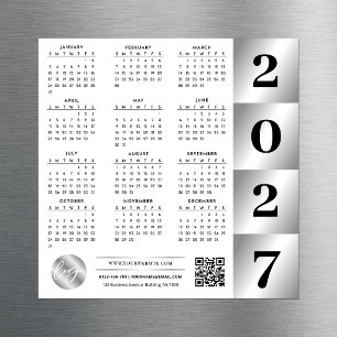 Calendario 2027 Logo Empresarial Código QR Cromo P