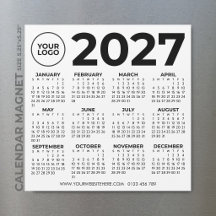 Calendario 2027 Logotipo Empresarial Básico Simple