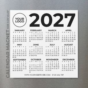 Calendario 2027 Logotipo Empresarial Básico Simple