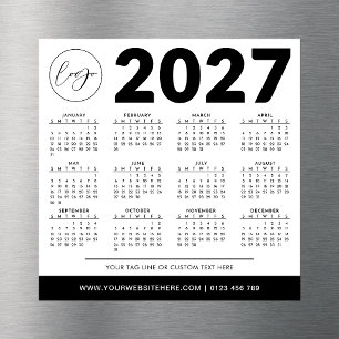 Calendario 2027 Minimalista Moderno Simple Logotip