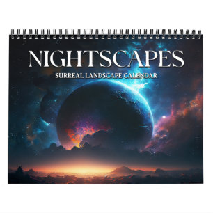 Calendario 2027 Nocturnos 2 Arte de Paisaje Espacial Surreali