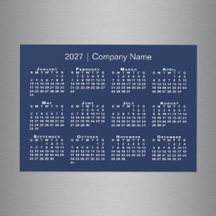Calendario 2027 Nombre de la empresa Imán azul mar
