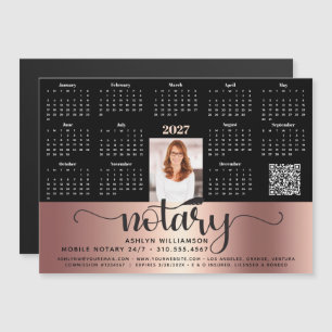 Calendario 2027 Notario Cobre Negro Código QR Imán