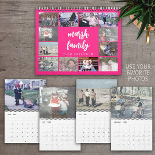Calendario 2027 Rosa Moderno Personalizado Foto - 13 Imágenes