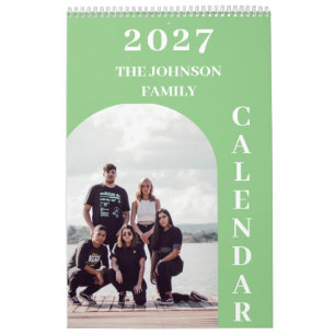 Calendario 2027 Simple Modern Custom 14 Fotos Familia