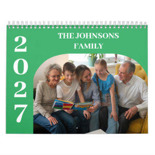 Calendario 2027 Simple Modern Custom Fotos Familia