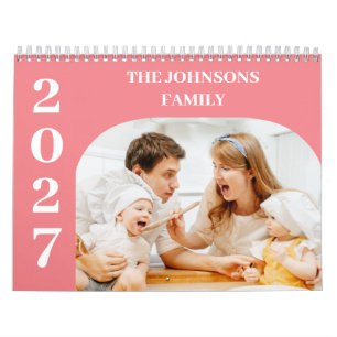 Calendario 2027 Simple Modern Personalizado 14 Fotos Familia