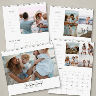 Calendario 2027 Simple Moderno Colage de Fotos Familiares Pe