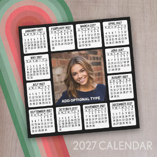 Calendario 2027 - Tarjeta de vacaciones con foto e