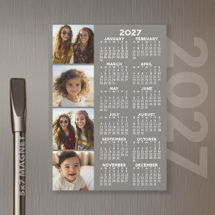 Calendario 2027 Tarjeta Magnética Collage 4 Fotos