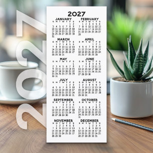 Calendario 2027 - Tarjeta minimalista moderna