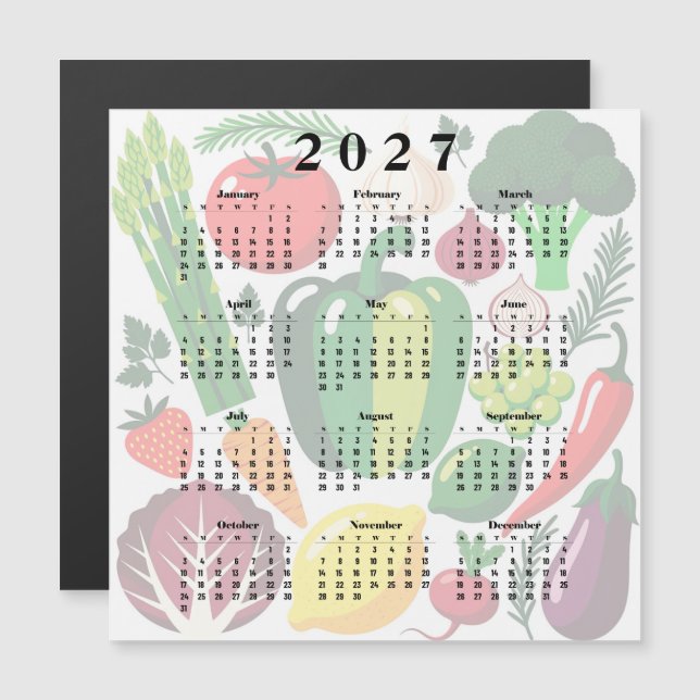 Calendario 2027 Verduras (Anverso/Reverso)