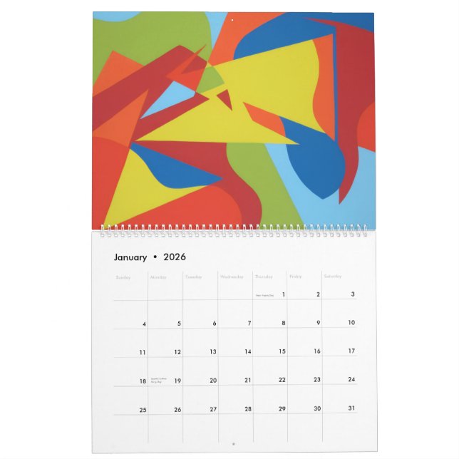 Calendario 2027 Whimsical Color: Abstract Designs All Year (Jan 2026)