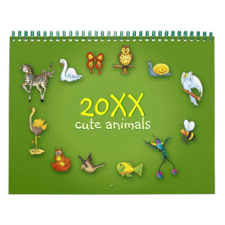 Calendario 20 XX | Animales con Personalizado mate