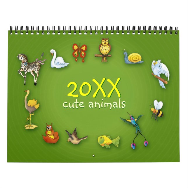 Calendario 20 XX | Animales con Personalizado mate (Tapa)
