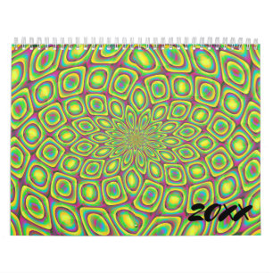 Calendario 20xx Arte Geométrico abstracto de color trippy