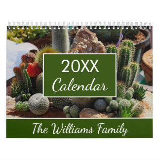 Calendario 20XX Suculentos Cactus Amantes Personalizados Mens