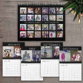 Calendario 24 Collage de Fotos - 2 por Mes Familia Moderna