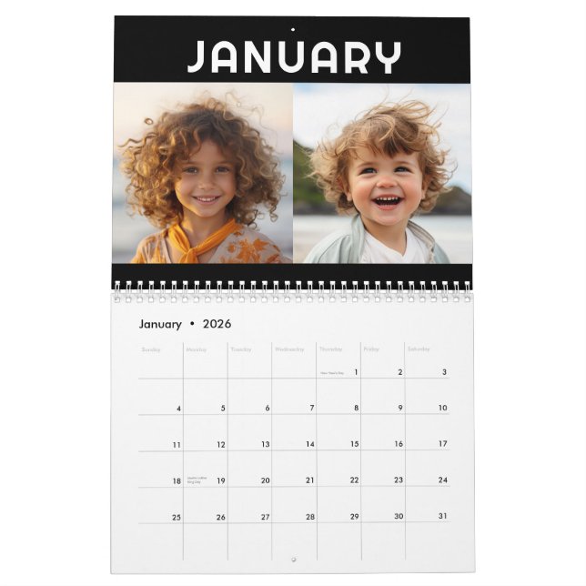 Calendario 24 Foto - 2 Por Mes Familia Moderna (Jan 2026)