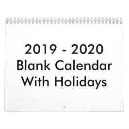 Calendario 24 meses en blanco 2019 - 2020 con vaca