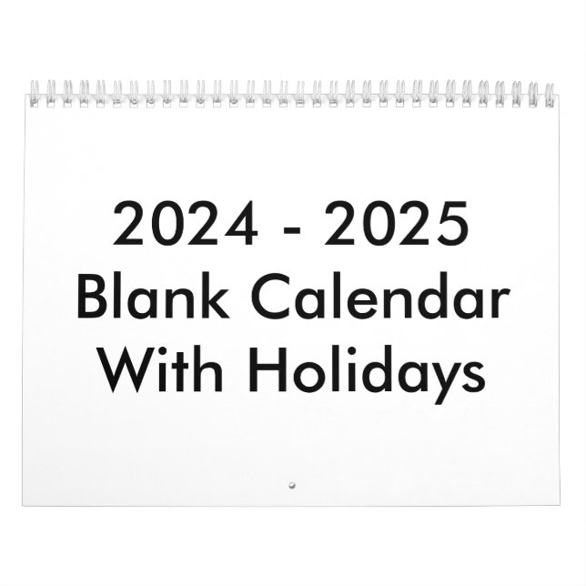 Calendario 24 Meses En Blanco 2024-2025 Con Vacaci (Tapa)