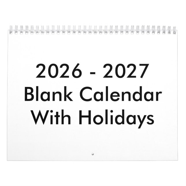 Calendario 24 Meses En Blanco 2026-2027 Con Vacaci (Tapa)
