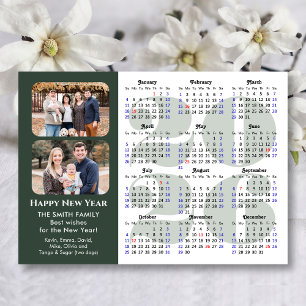 Calendario 2 2026 Foto Magnético verde de sabio mo