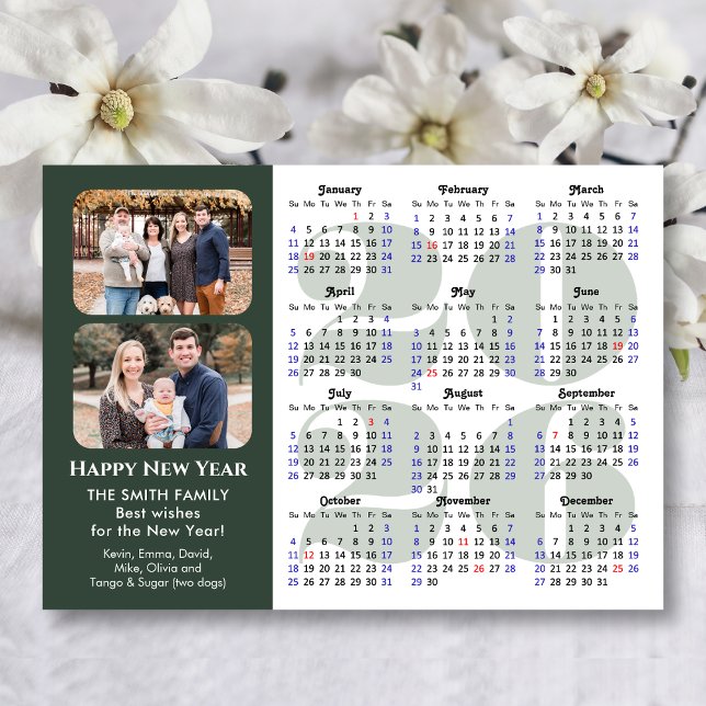 Calendario 2 2026 Foto Magnético verde de sabio mo (Subido por el creador)