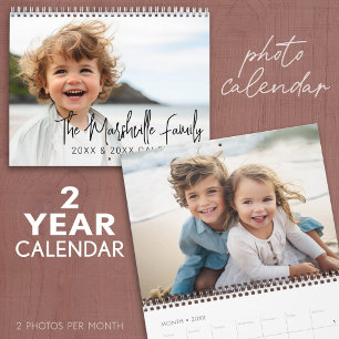 Calendario 2 AÑOS - Foto personalizada moderna simple