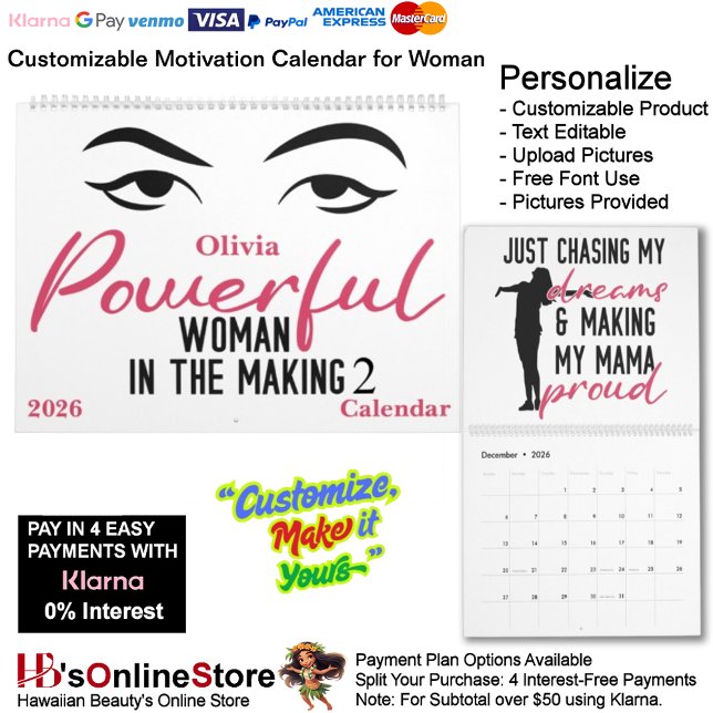 Calendario 2 Powerful Woman in The Making Motivation Goals (2 Powerful Woman in The Making Motivation Goals Calendar.)