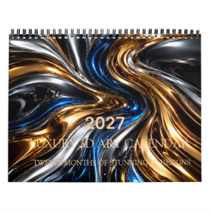 Calendario 3D de Metal Líquido de Lujo 2027
