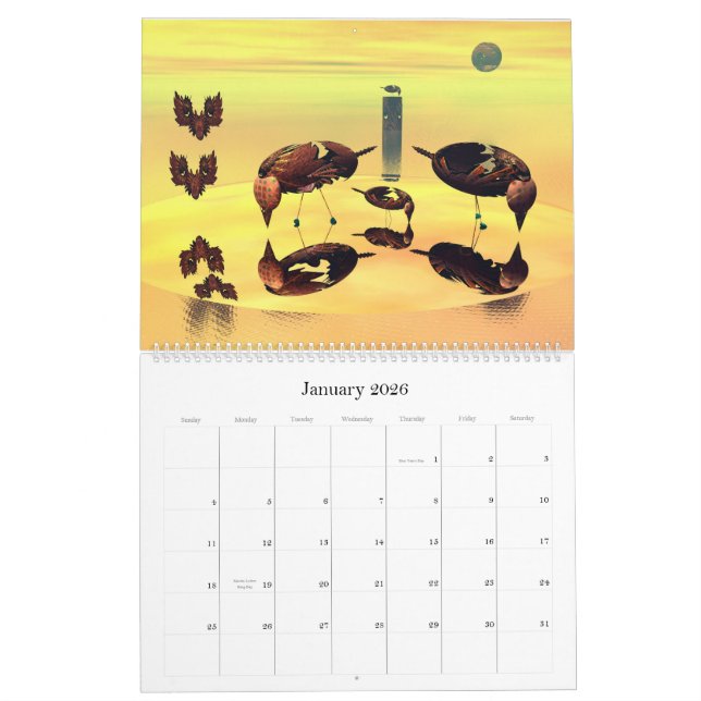 Calendario 3D efectúa fractales (Jan 2026)