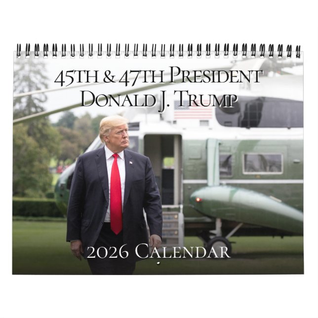 Calendario 45.º presidente Donald J Trump 2025. Foto (Tapa)