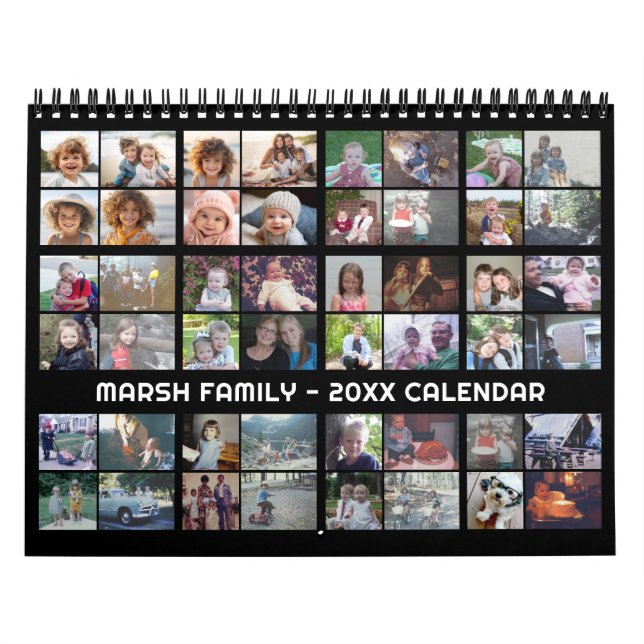Calendario 48 Foto - Personalizado familiar moderno simple (Tapa)