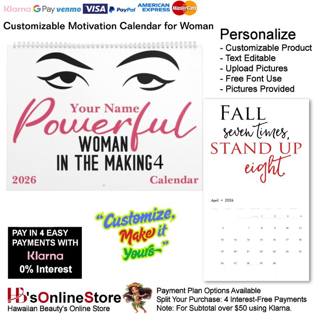 Calendario 4 Powerful Woman in The Making Motivation Goals (4 Powerful Woman in The Making Motivation Goals Calendar.)