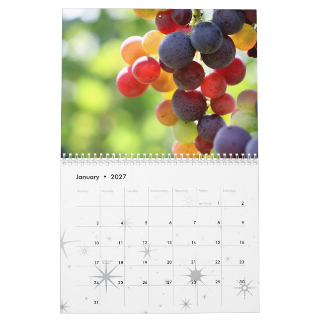 Calendario 5 de la fruta y de la comida (Jan 2027)